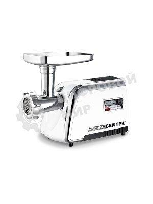 Мясорубка электрическая Centek CT-1602 Juice белый, 2000 Вт, 2.0 кг/мин, реверс, защита от перегрузки, металлический лоток, насадки - 5