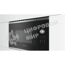 Встраиваемая микроволновая печь Bosch BFL554MS0 нержавеющая сталь/черный, 25 л, 900 Вт, переключатели - поворотный механизм/сенсор
