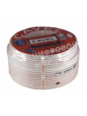 Кабель коаксиальный CAVEL SAT 703 B, Cu/Al/CuSn, 75%, 75 Ом, бухта 100 м, белый