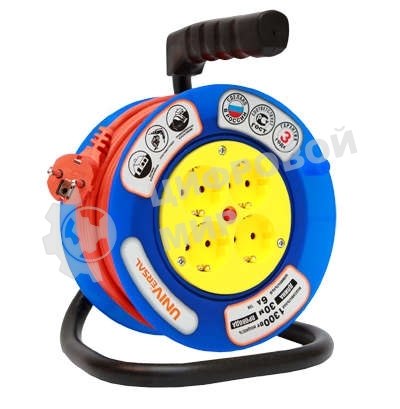 Удлинитель на катушке 4х20 м без заземл. 6А IP20 У6-014 термо ПВС 2х0.75 (190 мм) UNIVersal 9632057