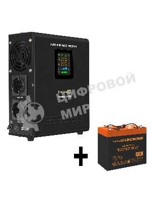 Комплект источника бесперебойного питания Exegate EX295995RUS + батарея 55Aч EX285652RUS 1шт (инвертор, синус, для котла, настенный) ExeGate FineSine SX-500.LCD.AVR.2SH <500VA/300W, чистая синусоида, цветной LCD-дисплей, AVR, 2*Schuko, линейно-интерактивный, крепление настенное/универсальное, черный> + батарея ExeGate HRL 12-55 (12В, 55Ач) 1шт