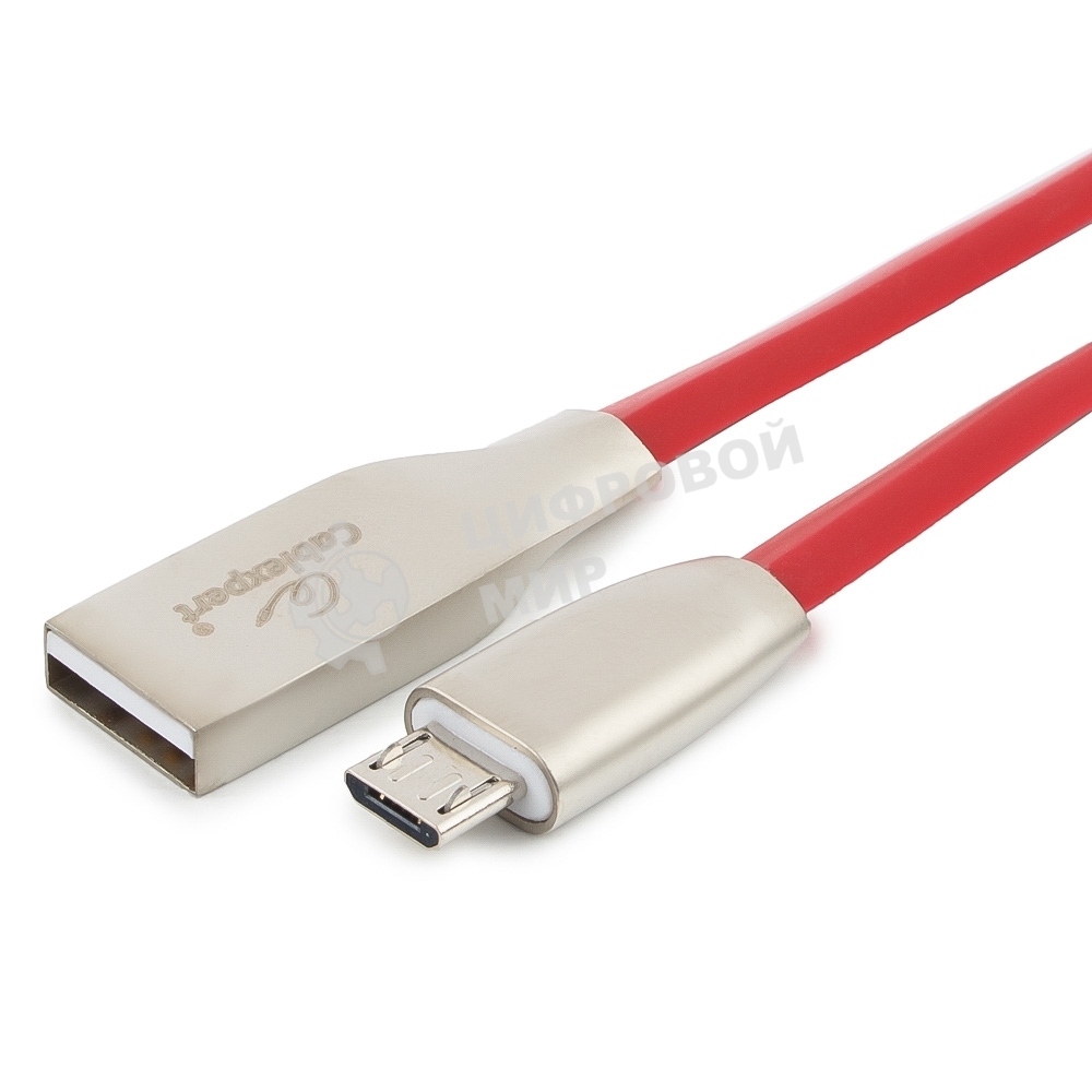 Кабель USB2.0 Cablexpert CC-G-mUSB01R-3M, AM/microB, серия Gold, длина 3м, красный, блистер