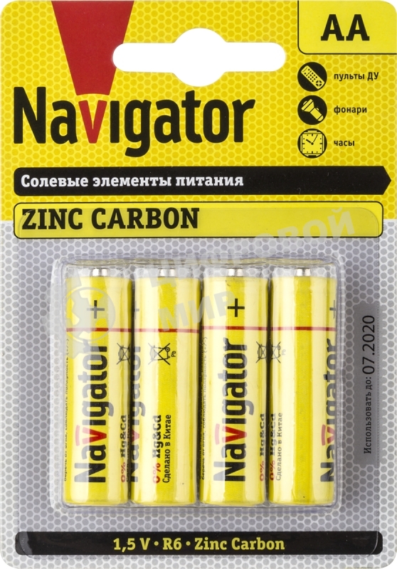 Элемент питания солевой Navigator NBT-NS-R6-BP4 (блист.4шт)