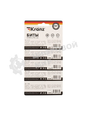 Бита Kranz PZ 2x50 мм для шуруповерта сталь S2 5 шт. (лента)