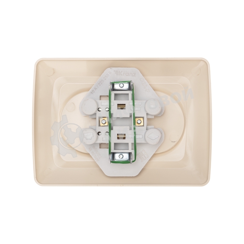 Розетка Kranz 2-ая DEA б/з с/у 10А бежевый (1/10/120)