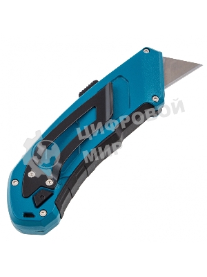 Нож Gross 130 мм, алюм. корпус, выдв. трапец. лезвие 18 мм (SK-5), клипса для ремня, 4 лезвия