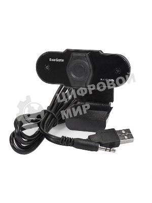 Веб-камера ExeGate BlackView C615 1920x1080, 30 кадр/с, USB Type-A, микрофон (шумоподавление), шторка приватности, универсальное крепление