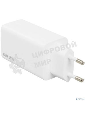 Зарядное устройство Cablexpert MP3A-PC-65, 65Вт GaN, 3,25A, QC4.0/PD, 2xType-C, 1xUSB, белый, коробка
