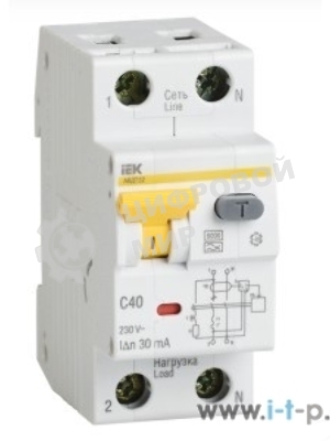 Выключатель автоматический дифференциального тока IEK MAD22-5-063-C-100 АВДТ 32 C63 100мА