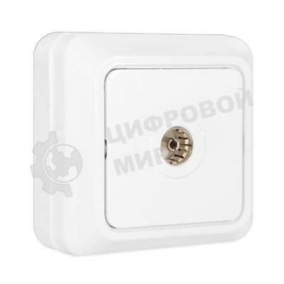 Розетка телевизионная TV 1-м ОП Олимп белый UNIVersal О0027