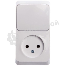 Блок ОП Этюд (1-м розетка без заземления + 1-кл. выкл.) бел. SchE