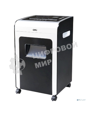 Шредер Deli E9917-EU черный/белый с автоподачей (секр.P-4)/фрагменты/16лист./31лтр./скрепки/скобы/пл.карты/CD