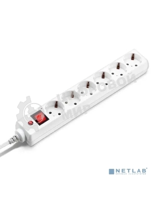 Сетевой фильтр Buro 600SH-16-3-W 3 м, 6 розеток, белый, коробка