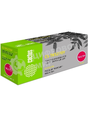 Картридж лазерный Cactus CS-TK5270Y желтый (6000 стр.) для Kyocera ECOSYS P6230cdn, M6230cidn, M6630cidn