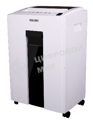 Шредер Deli 9953 белый (секр.P-5)/фрагменты/8лист./23лтр./скрепки/скобы/пл.карты/CD