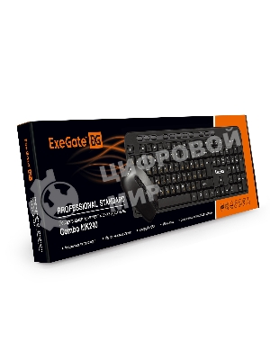 Комплект клавиатура+мышь ExeGate Professional Standard Combo MK240 беспроводной, USB, 1200 DPI, чёрный