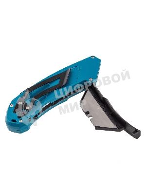 Нож Gross 130 мм, алюм. корпус, выдв. трапец. лезвие 18 мм (SK-5), клипса для ремня, 4 лезвия