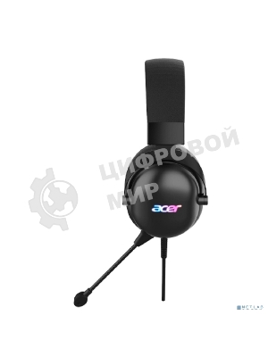 Гарнитура Acer AHW122 чёрный, проводная, USB, подсветка