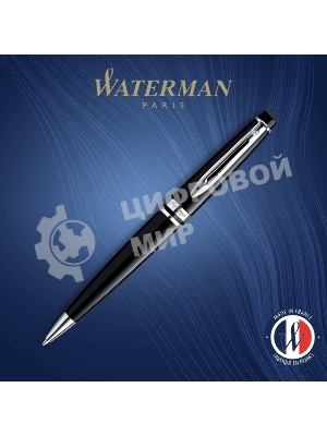 Ручка шариковая Waterman Expert 3 (CWS0951800) Black CT M, синие чернила, подарочная коробка