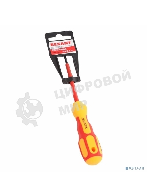 Отвертка Rexant шлицевая диэлектрическая SL5 х 125 мм, до 1000 В, двухкомпонентная рукоятка