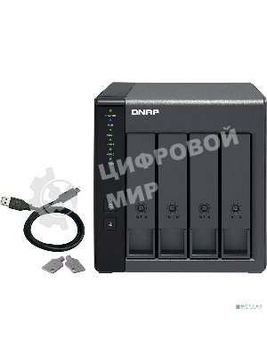Полка расширения сетевого хранилища без дисков channel QNAP DAS TR-004 4 Bay 2.5/3.5 SATA Type-C USB 3.1 Gen 1 (5 Gb/s) Direct Attached Storage with Hardware RAID
