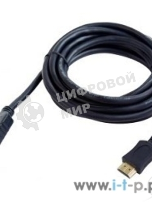 Кабель-удлинитель HDMI Cablexpert CC-HDMI4X-6, 19M/19F, v2.0, позол.разъемы, экран, 1.8м, черный, пакет