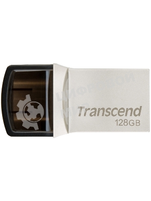Флешка USB Transcend JetFlash 890S (TS128GJF890S), 128Gb, USB 3.1/Type-C, R/W 70/25, темно-серый