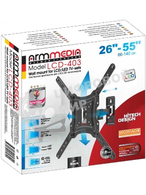 Кронштейн для телевизора Arm media LCD-403 new черный, 26