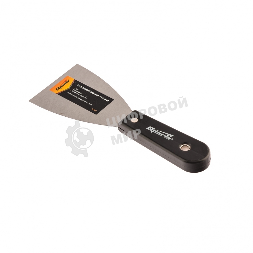 Шпательная лопатка Sparta стальная, 75 мм, полированная, пластмассовая рукоятка