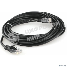 Патч-корд CCA lightl UTP Гарнизон PC-UTP-5e-5-BK cat.5e, 5м, литой, многожильный черный