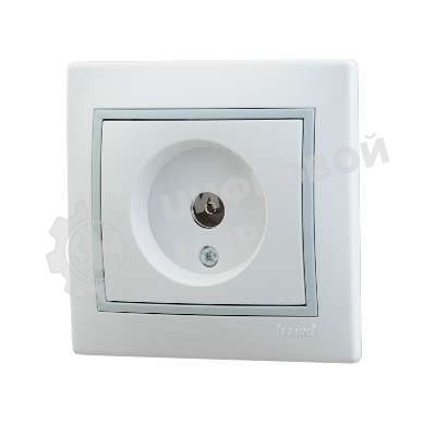 Розетка телевизионная СП Мира проходная белый/сер. Lezard 701-0215-129