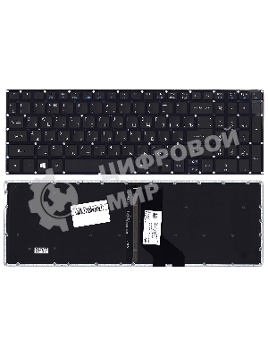 Клавиатура для ноутбука Acer Aspire R5-571T черная с подсветкой