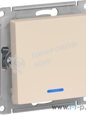 Выключатель 1-клавишный с подсветкой, сх.1а, 10АХ, механизм, бежевый