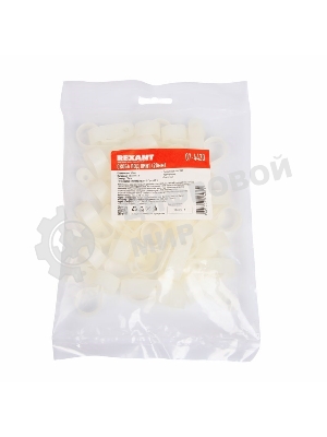 Кабельная скоба под винт Rexant 20 мм, белая, упаковка 50 шт.