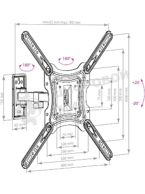 Кронштейн для телевизора Arm media LCD-403 new черный, 26