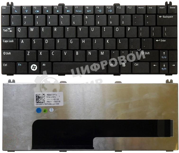 Клавиатура для ноутбука Dell Inspiron Mini 12 1210 черная