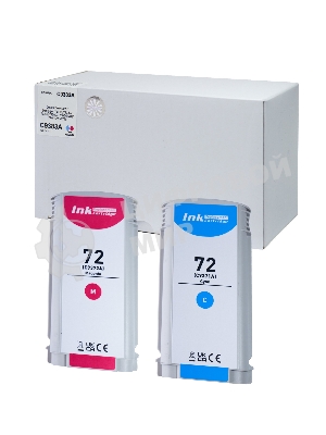 Комплект картриджей Sakura C9372A, C9371A (№72 Magenta/Cyan) для HP, пурпурный/голубой