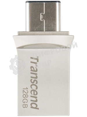 Флешка USB Transcend JetFlash 890S (TS128GJF890S), 128Gb, USB 3.1/Type-C, R/W 70/25, темно-серый