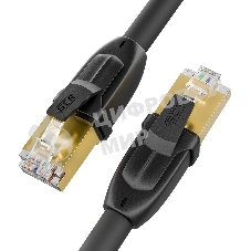 Патч-корд GCR PROF кат.7 ethernet 1.0m F/FTP, RJ45, CU, 28 AWG, литой, прямой, черный, экранированные коннекторы, GCR-52559