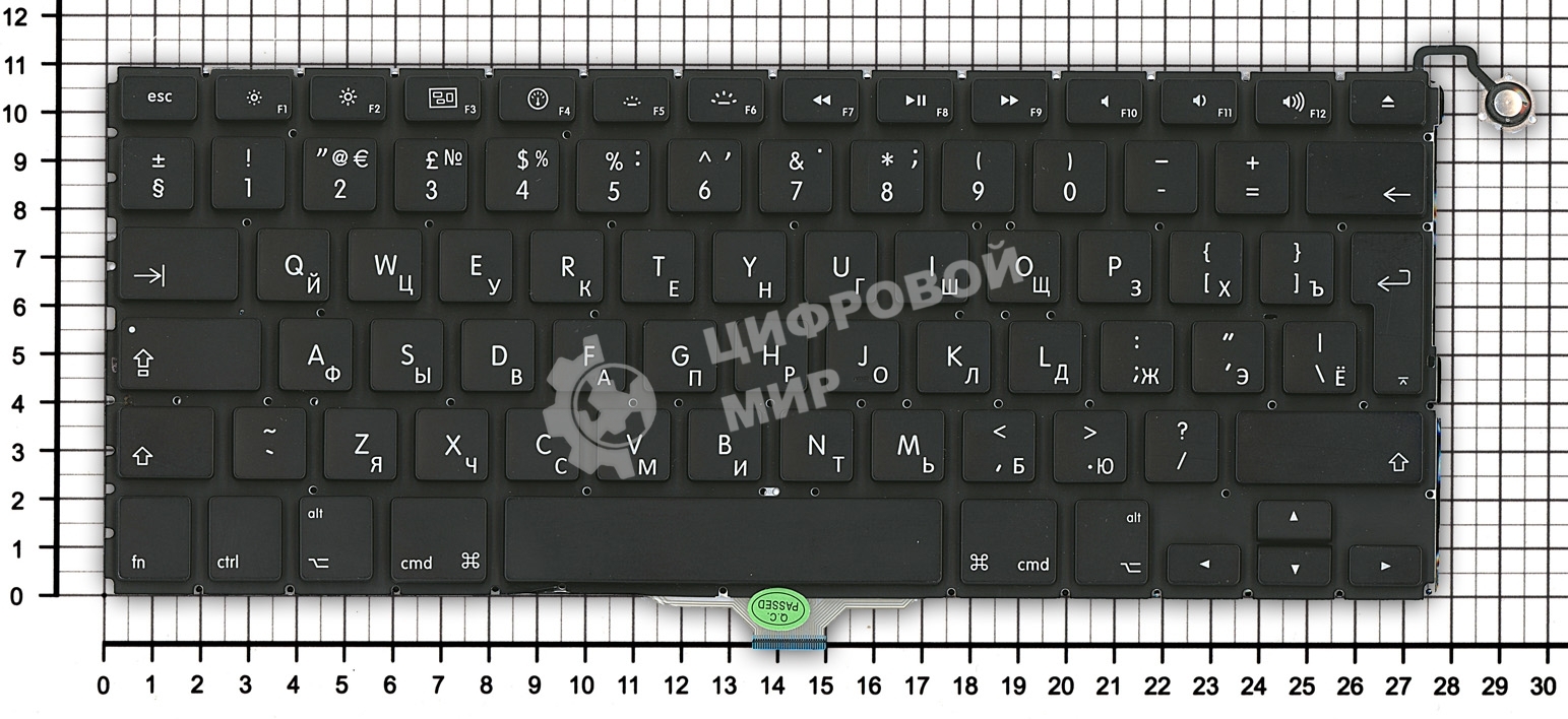 Клавиатура для ноутбука MacBook Air A1304 A1237 13.3 черная большой ENTER