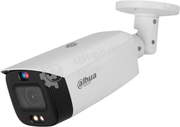 Уличная цилиндрическая IP-видеокамера TiOC DAHUA DH-IPC-HFW3849T1P-ZAS-PV-S5 с ИИ и активным сдерживанием 8Мп, 1/2.8” CMOS, моторизованный объектив 2.7~13,5мм (5x), видеоаналитика, ИК 50м, LED 40м