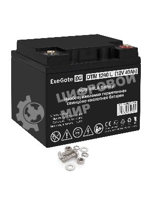 Батарея для ИБП ExeGate EX282977RUS DTM 1240 L (12V 40Ah), клеммы под болт М5