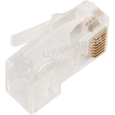 Коннектор LANMASTER RJ45 тип EZ, 8P8C, UTP, Cat.5e, универсальный, со вставкой, покрытие 50 микрон,100 шт.