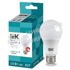 Лампа cветодиодная IEK LLE-A60-13-230-40-E27 ECO A60 шар 13Вт 230В 4000К E27