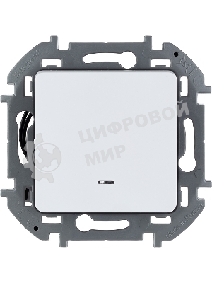 Переключатель 1-клавишный с подсветкой/индикацией 10AX 250 В белый