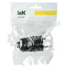 Вилка прямая ВПп10-02-Ст разборная с заземл. контактом 16А черный IEK EVP10-16-01-K02