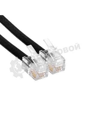 Патч-корд телефонный ExeGate TC4P4C-2M (шнур для телефонной трубки, витой, RJ-10 (4P-4C), 2м, черный)