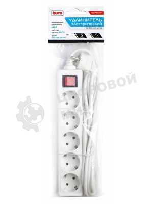 Сетевой удлинитель Buro BU-PS5.5/W 5 м (5 розеток) белый (пакет ПЭ)