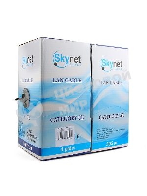 Кабель SkyNet Standart UTP outdoor 4x2x0,48, медный, FLUKE TEST, кат.5e, однож., 305 м, box, черный