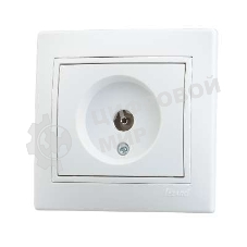 Розетка телевизионная СП Мира оконечная белый/белый Lezard 701-0202-130